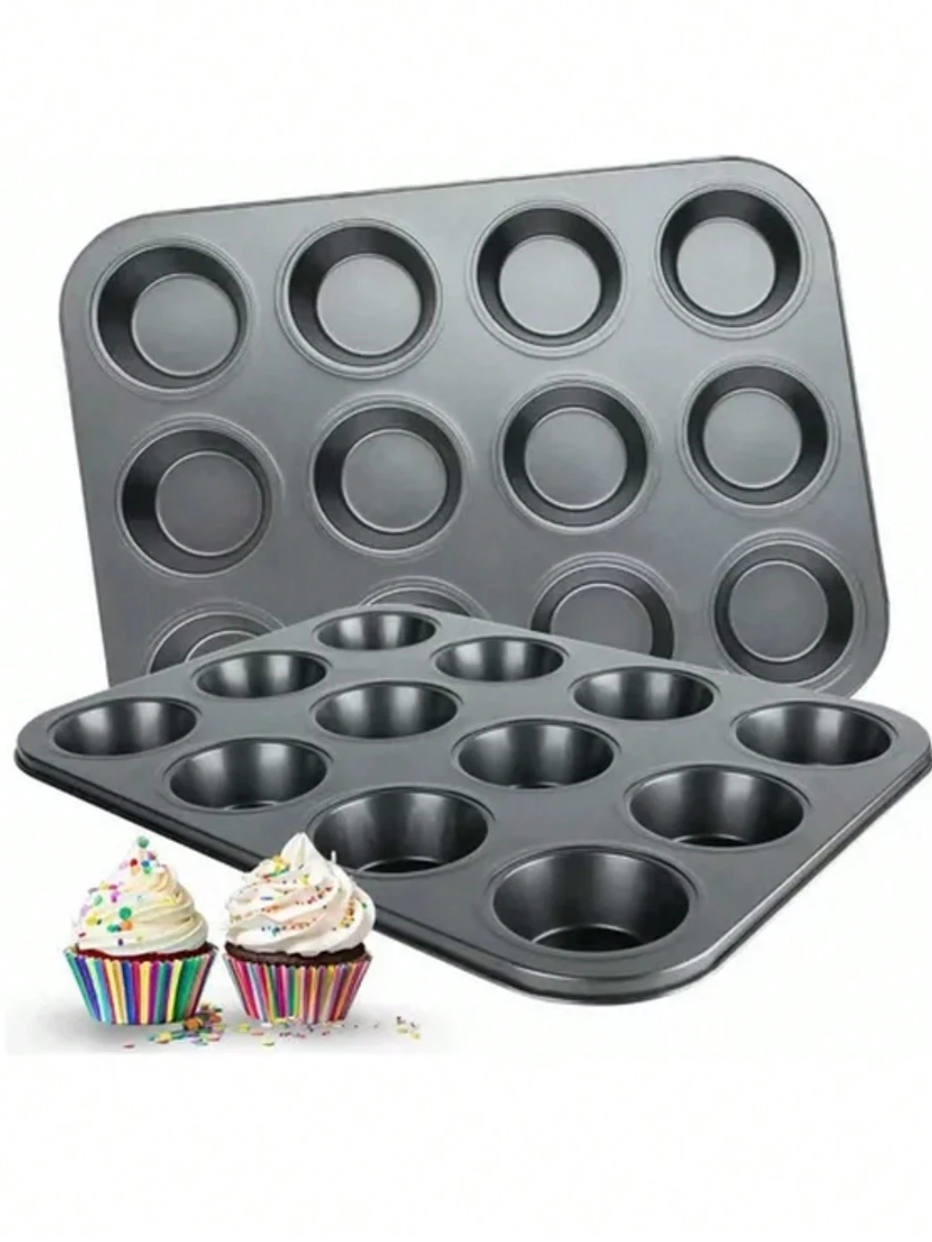 Molde Charola Antiadherente Para 12 Cupcakes ,Muffins, Mantecada Repostería