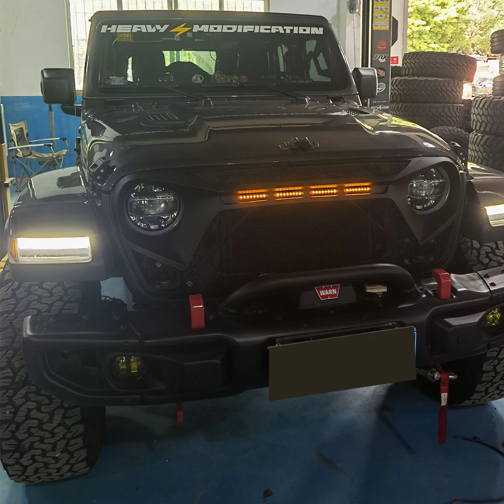 

SXMA JL1235 Передняя решетка, передняя крышка капота для Jeep JL для Wrangler 2018+, модификация крышки, аксессуары, украшение