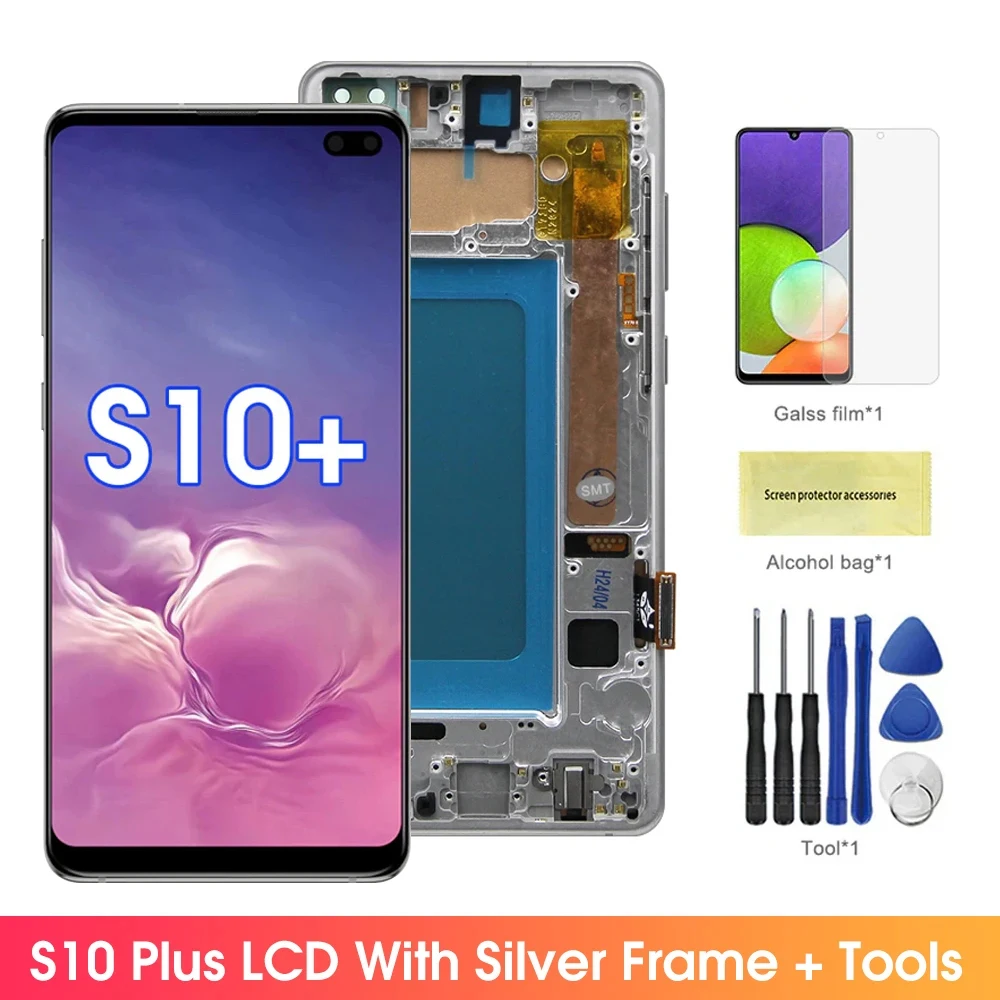 Novo! Conjunto de tela tft para samsung galaxy s10 plus g975 display lcd digitador da tela toque para samsung galaxy s10 g973