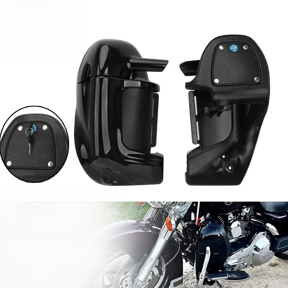 Nowy motocyklowy schowek na nogi z wentylacją dolną z zamkiem do Harley Touring Road King Electra Street Glide FLHR FLHT 83-2013 — zdjęcie 2