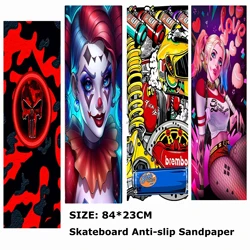 Mecha Skull Sexy Girl Pattern Scooter elettrico adesivo antiscivolo carta vetrata Skateboard Grip Tape Sheet 84*23cm