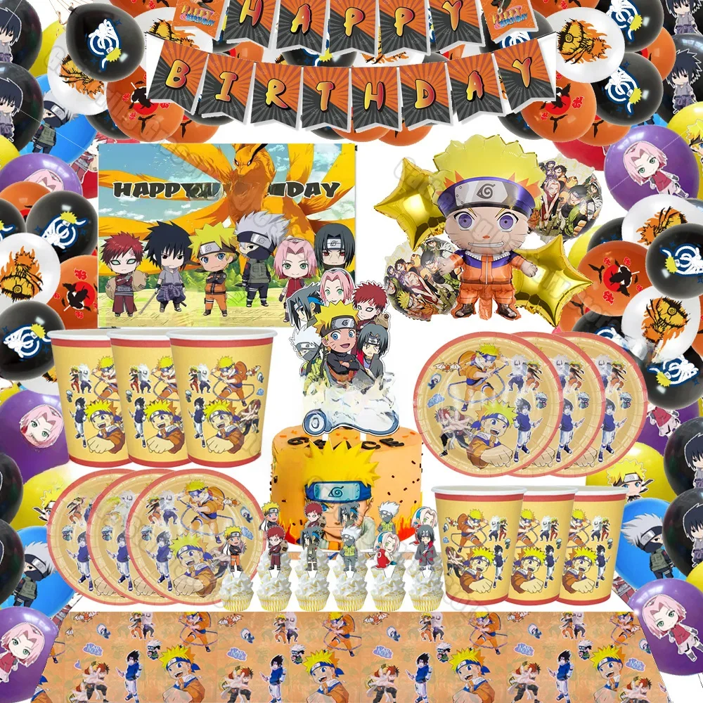 Fournitures de fête de jeu Narutoed, ballons gonflables à hélium, décoration de fête d'anniversaire pour enfants, vaisselle en papier, cadeaux d'événements de vacances en famille