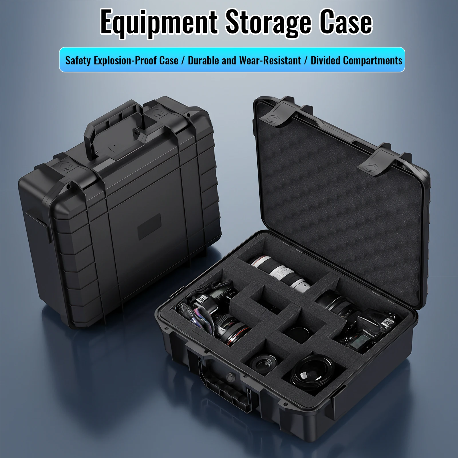 Picture 3: Hard Shell Protective Toolbox With DIY Sponge Lining Waterproof Storage Box Drop-Resistant for Camera Drone Power Tool