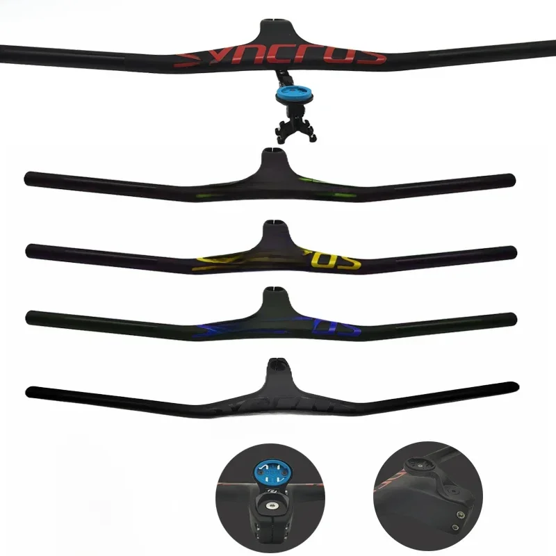 AliExpress NONE SYNCROS Mtb Handlebars 28.6mm -17 Degree Carbon Integrated Cockpit Handlebar For Mountain Bike 660~800mm Bicycle Parts