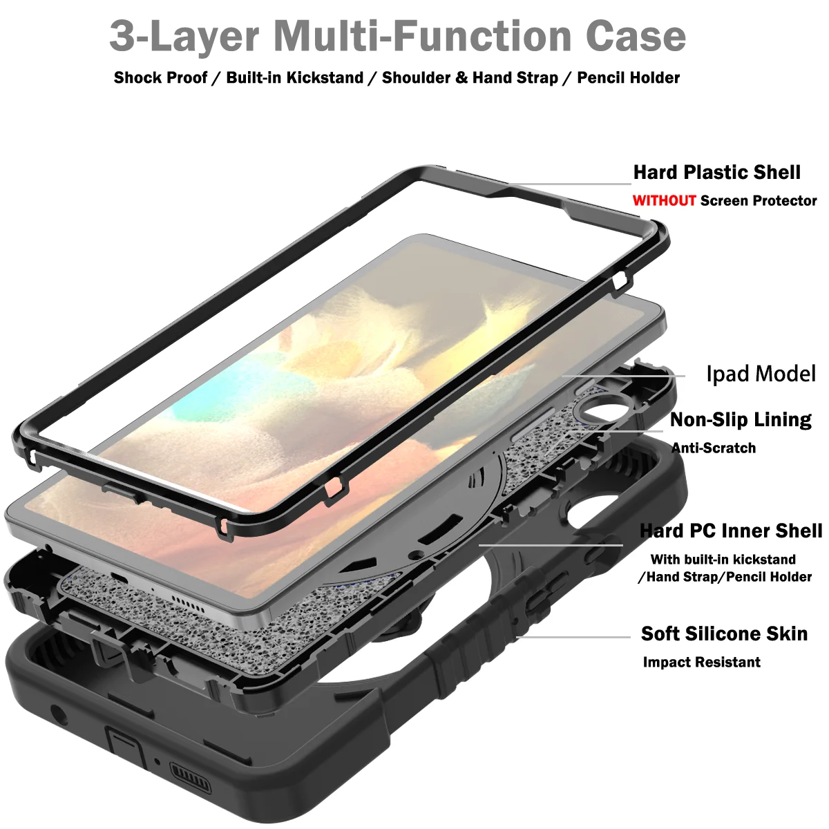 For Samsung Galaxy Tab A9/A9 Plus Case  Generation Heavy Duty Shockproof Kids Cover With strap for A8 A7 lite  S7 FE Plus