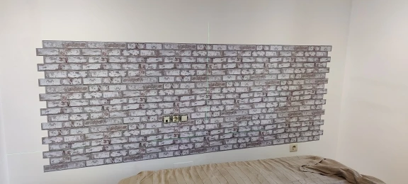 10 Pcs 3D Wall Panel Peel and Stick, 3D Brick Wall Sticker, Kitchen Adhesive Sticker, Tiles Stickers Waterproof photo review