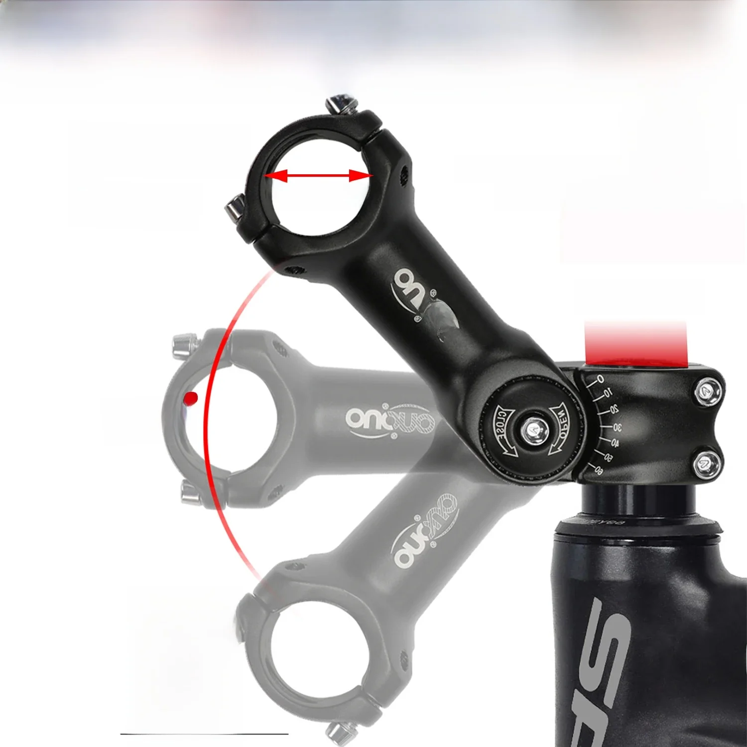 AliExpress Meische OUO Adjustable Bike Stem 31.8mm Mtb Handlebar Stem Riser For Giant OD2 31.8mm Fork tube 0-60 Degree Mtb Power Bicycl 90/110/120