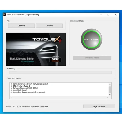 Imagen 2 del producto Nuevo software de inmovilizador Toyolex4 Toyolex 4 BDE IMMO OFF para Toyota Lexus y Hino N04 ECU SUPPORTS GENERATION 1/ 2 Y 3 FILOS
