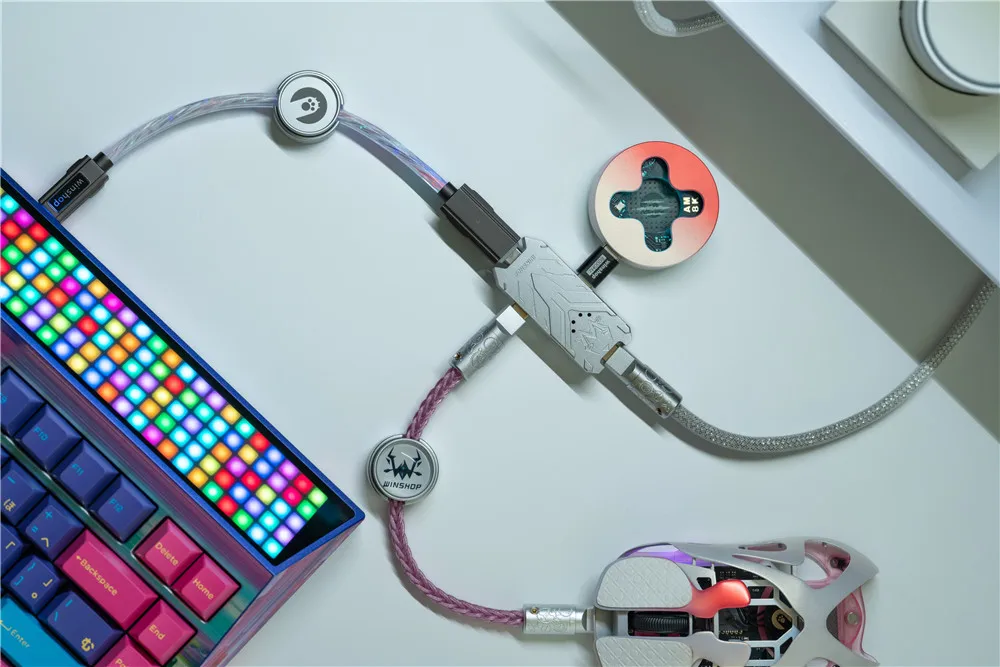 

WINSHOP 4-портовый игровой кабель 8K типа C USB-порт-адаптер настольный компьютер игровые аксессуары