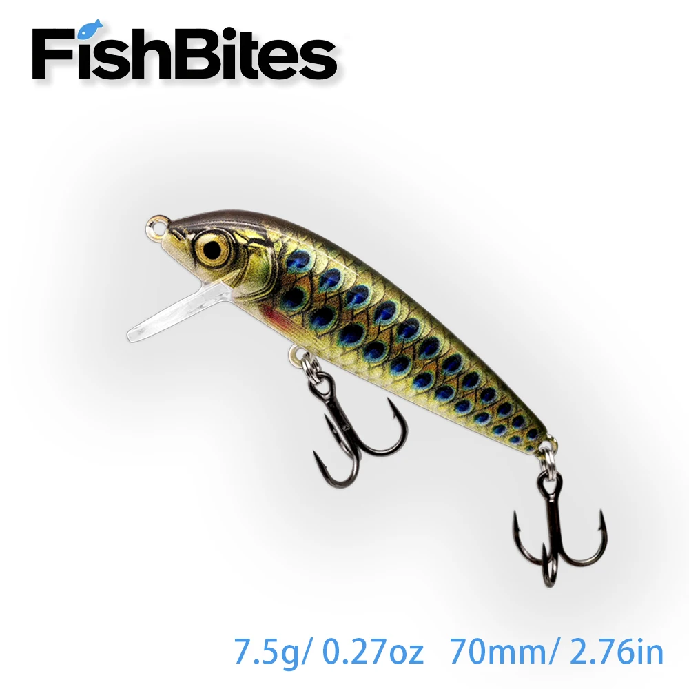 FishBites غرق تويتش شاد أسماك الصيد إغراء 70 مللي متر 7.5 جرام تمايل الطعم الثابت ل باس بايك سمك السلمون المرقط المياه المالحة المياه العذبة #1
