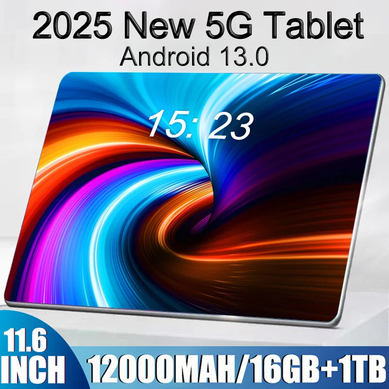 2025 Original Global Version Tablet 11.6 inch HD 4K Android 13 16GB+1T 12000mAh 5G Dual SIM Phone Call WiFi GPS Tablet