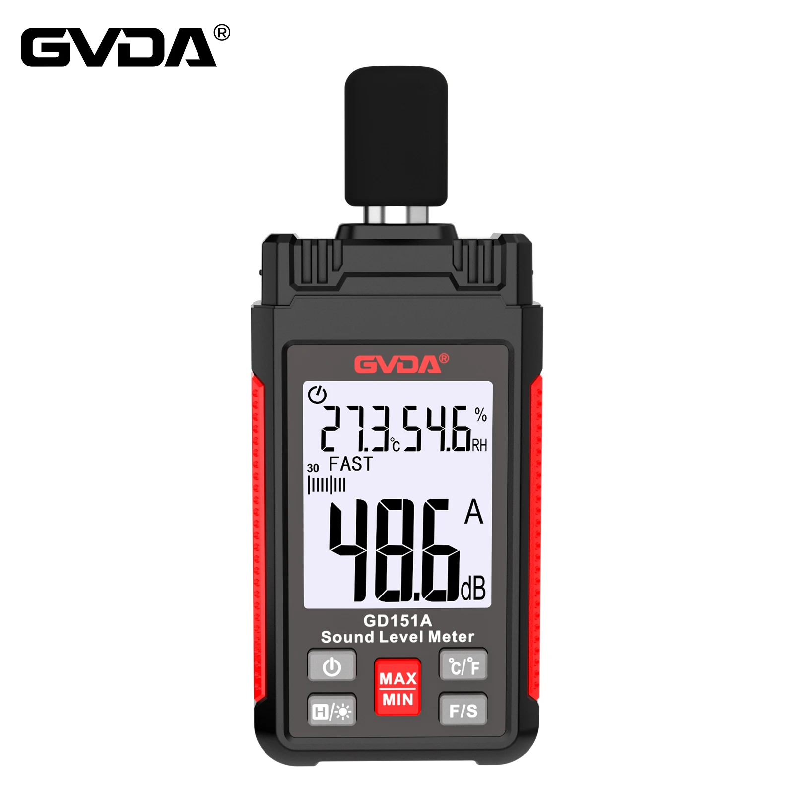 

GVDA Digital Sound Level Meter Noise Tester Handheld Decibel Detector Audio Sound Level Monitor Measuring Range 30-130dB