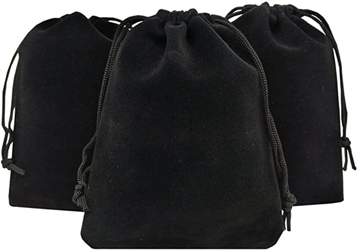 

SheepSew 30 Pack Velvet Bags with Drawstring Velvet Jewelry Pouches 4.7X 5.9in Black Velvet Cloth Drawstring Bags Wedding Gift