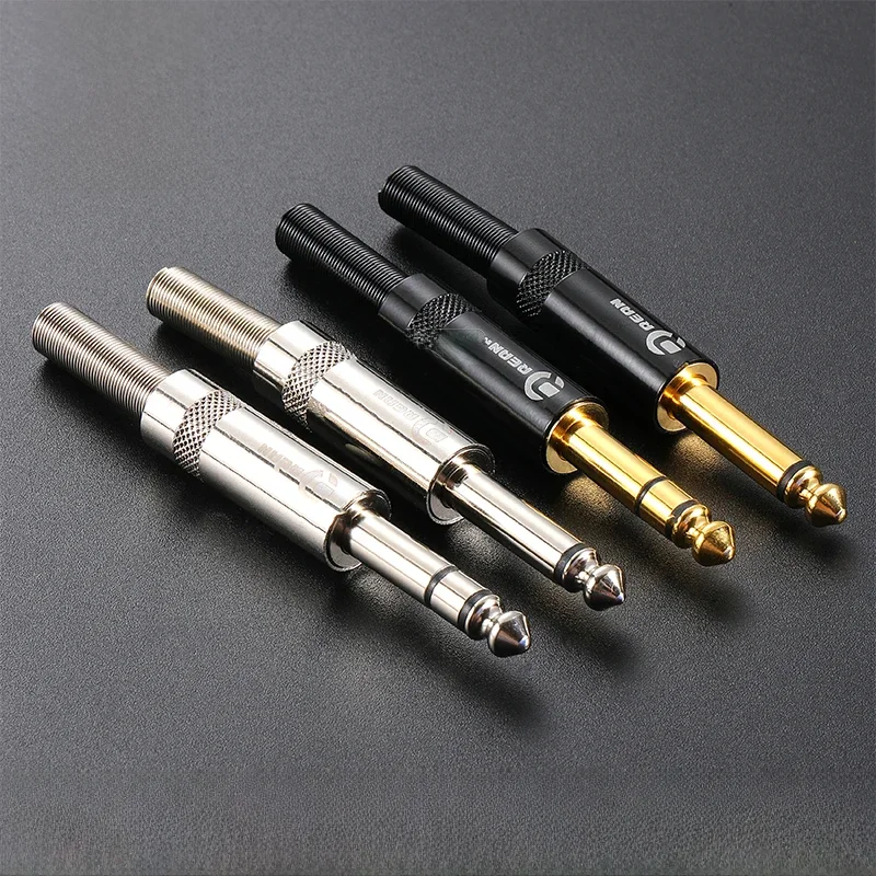 Wtyk Neutrik REAN Jack 6.35mm TRS Stereo 3-pinowy pozłacany 1/4'' TS Mono 2-pinowy wtyk prosty 6.5 do gitary, basu, mikrofonu — zdjęcie produktu 7