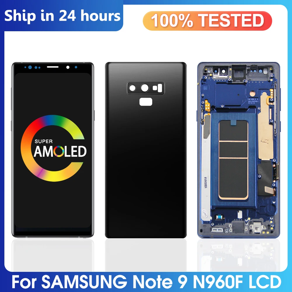 New OLED Note9 Screen For Samsung Galaxy Note 9 Note9 LCD Display N960F N9600 Touch Screen Replacement Digitizer Assembly +Frame