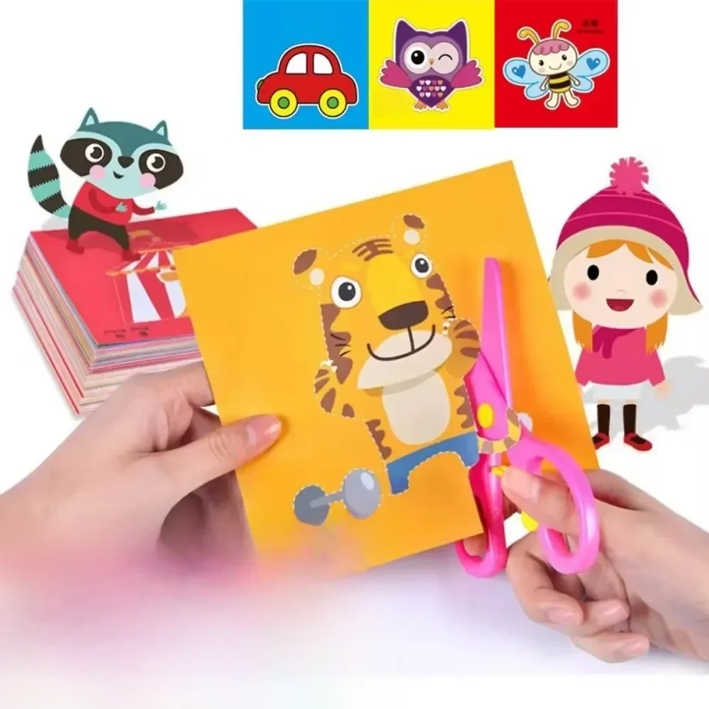 48Pcs Ręcznie robiona książka z wyciętymi papierami Zabawki dla dzieci DIY Kreskówka Scrapbooking Papierowe zabawki artystyczne Zabawki dla dzieci Zabawki edukacyjne dla dzieci Prezenty — zdjęcie 2