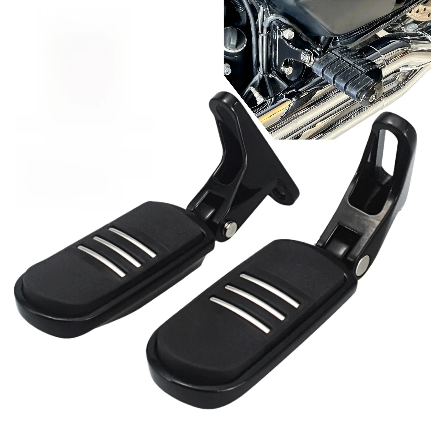 Achterpassagier voetsteunen Motorfiets voetsteun Pedaalmontage Voor Harley Touring CVO Street Glide Ultra Classic Electra Glide FLHX Road King FLHR 1993-2024 motoraccessoires - afbeelding 2