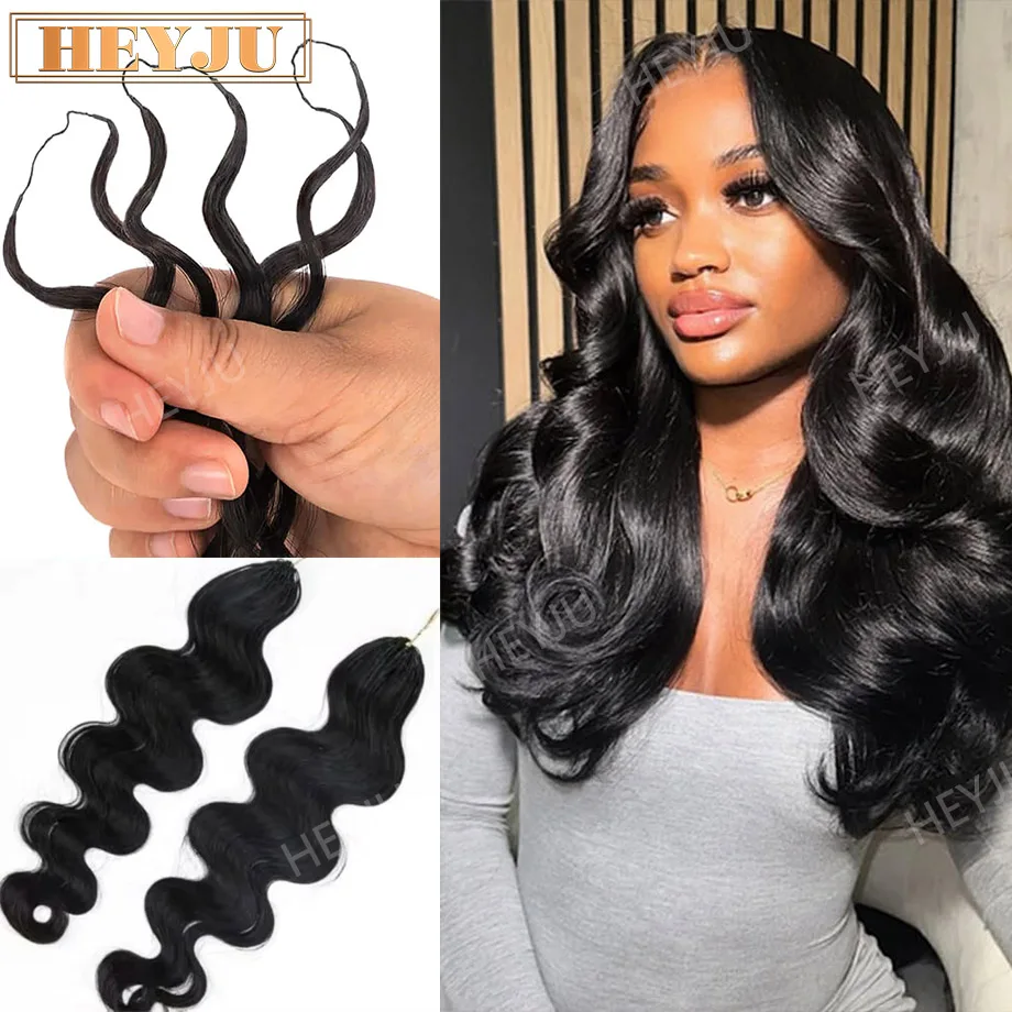 Feather Crochet Human Hair 30 Inch Body Wave Human Crochet Hair for Black Women Pre-separated Invisible Knots Crochet Human Hair