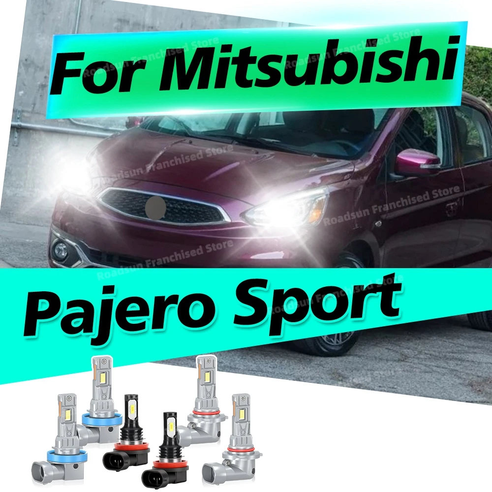 

2/6Pcs Car Lamp Bulbs For MITSUBISHI Pajero Sport 2009 2010 -2015 Headlamps 12V High Low Beam Headlights 6000K CSP Fog Lampada