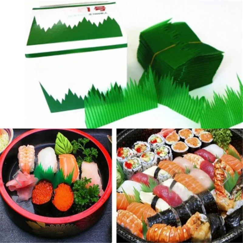 1000 pièces/boîte feuille verte nourriture japonaise Sushi décoration feuilles Sushi herbe créative feuille en plastique Sashimi décor outils