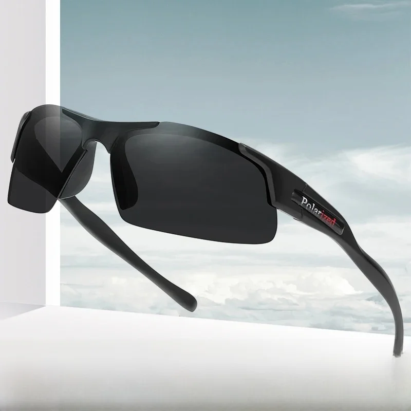 AliExpress VEGUEROS Classic Semi-Rimless Polarized Sports Sunglasses Dreamy Multicolor Lenses for Travel Driving Fishing Cycling UV Protection Unise