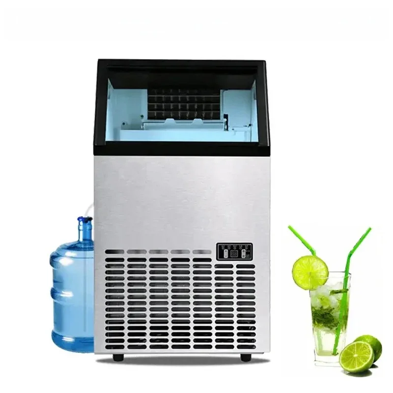Commercial Ice Maker Machine110lbs/24h, 200W Stainless Steel Ice Machine With 55LBS Storage Capacity