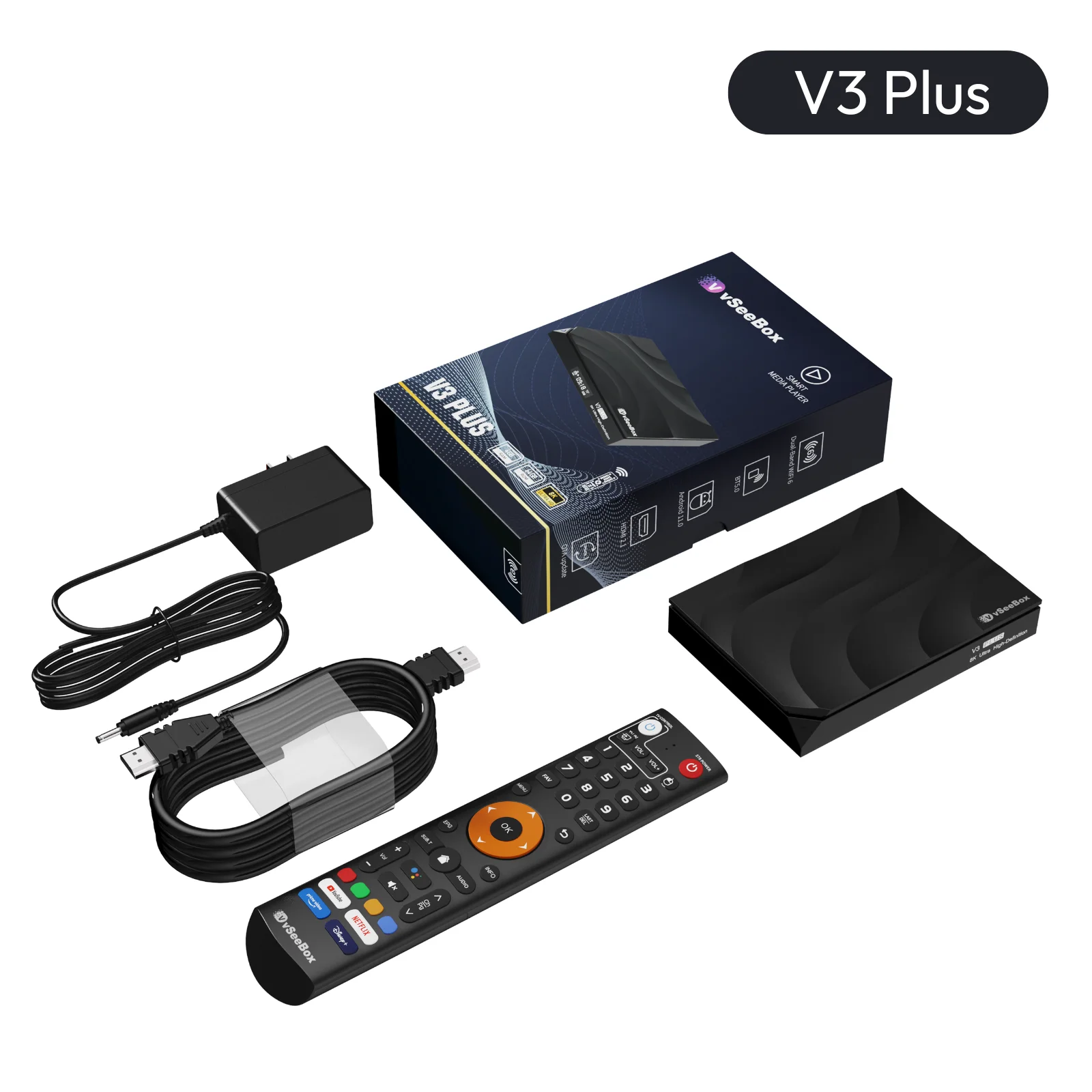 2025 vSeeBox V3 Plus with Voice Control 4GB RAM 64GB Storage Easy to Setup
