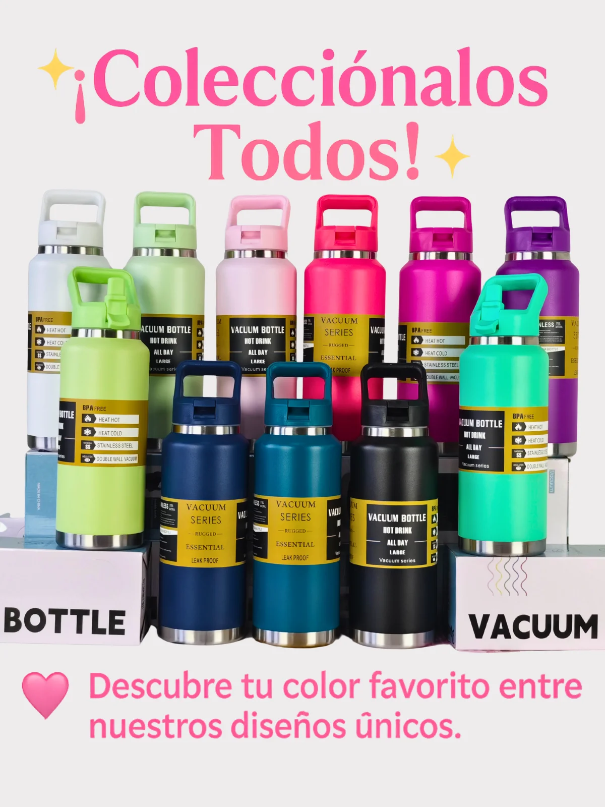 Botella Térmica FAB-4 1100 ml de Acero Inoxidable 304 SUS Doble Pared con Aislamiento al Vacío, Asa Ergonómica, Tapa Hermética Antiderrames, Boquilla Ancha para Hielo, Diseño Moderno y Reutilizable, Libre de BPA,