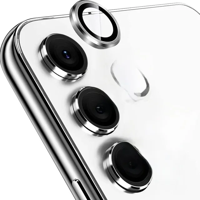 Anneau d'appareil photo pour Samsung Galaxy S25 S24 Plus S23 FE S24 + S23 + S23fe, protecteur d'écran d'objectif arrière, capuchon d'objectif en verre