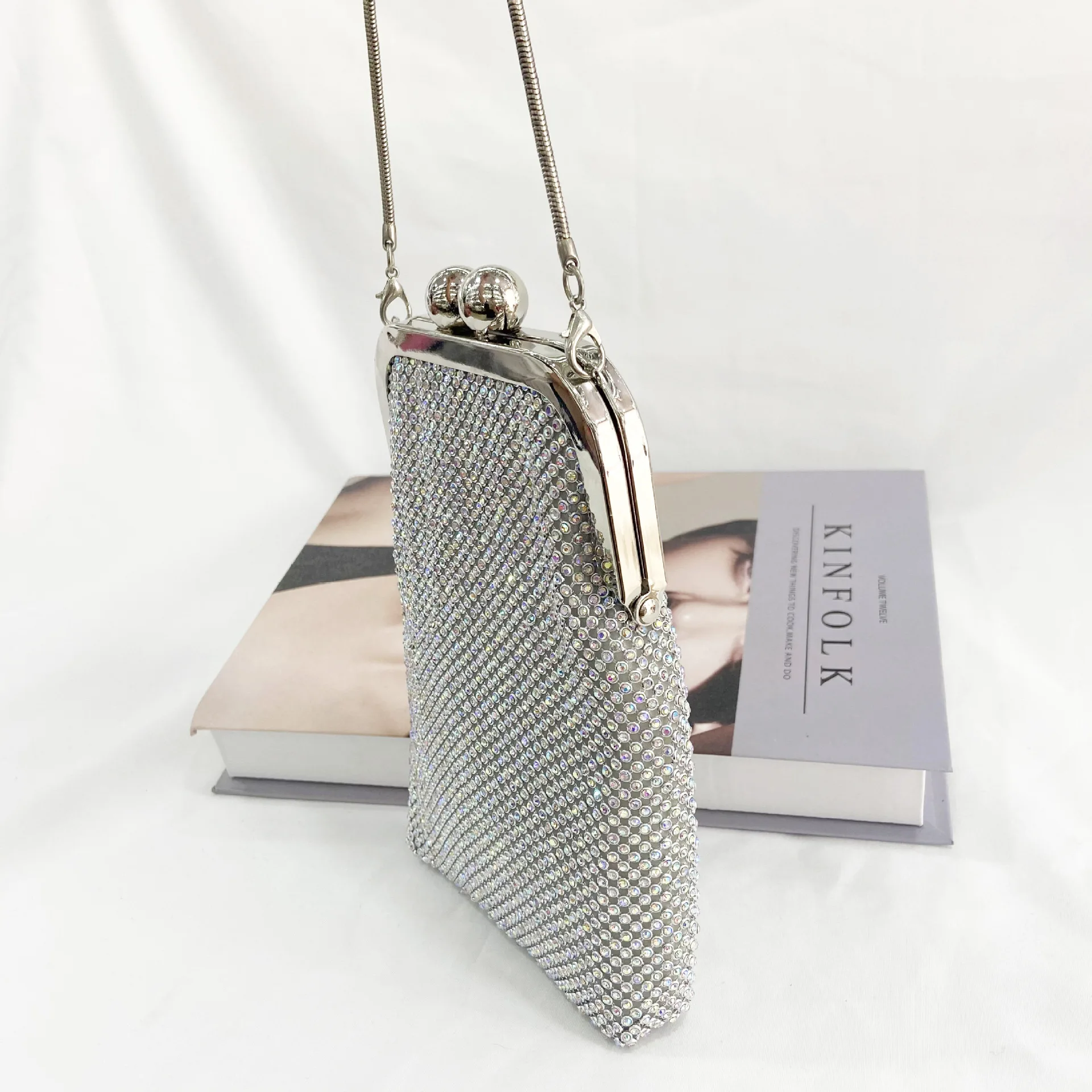 Fashion Rhinestones Evening Clutch Bag for Women Shiny Dinner Party Wedding Purses Handbag Designer Female Shoulder Crossbod Ba