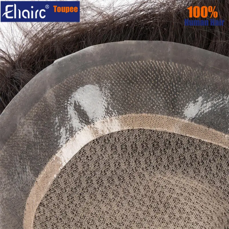 Sale Australia-Double Layers Male Hair Prosthesis Lace PU Hair ,Man Wig Breathable 100% Natural Human Hair Toupee for Men