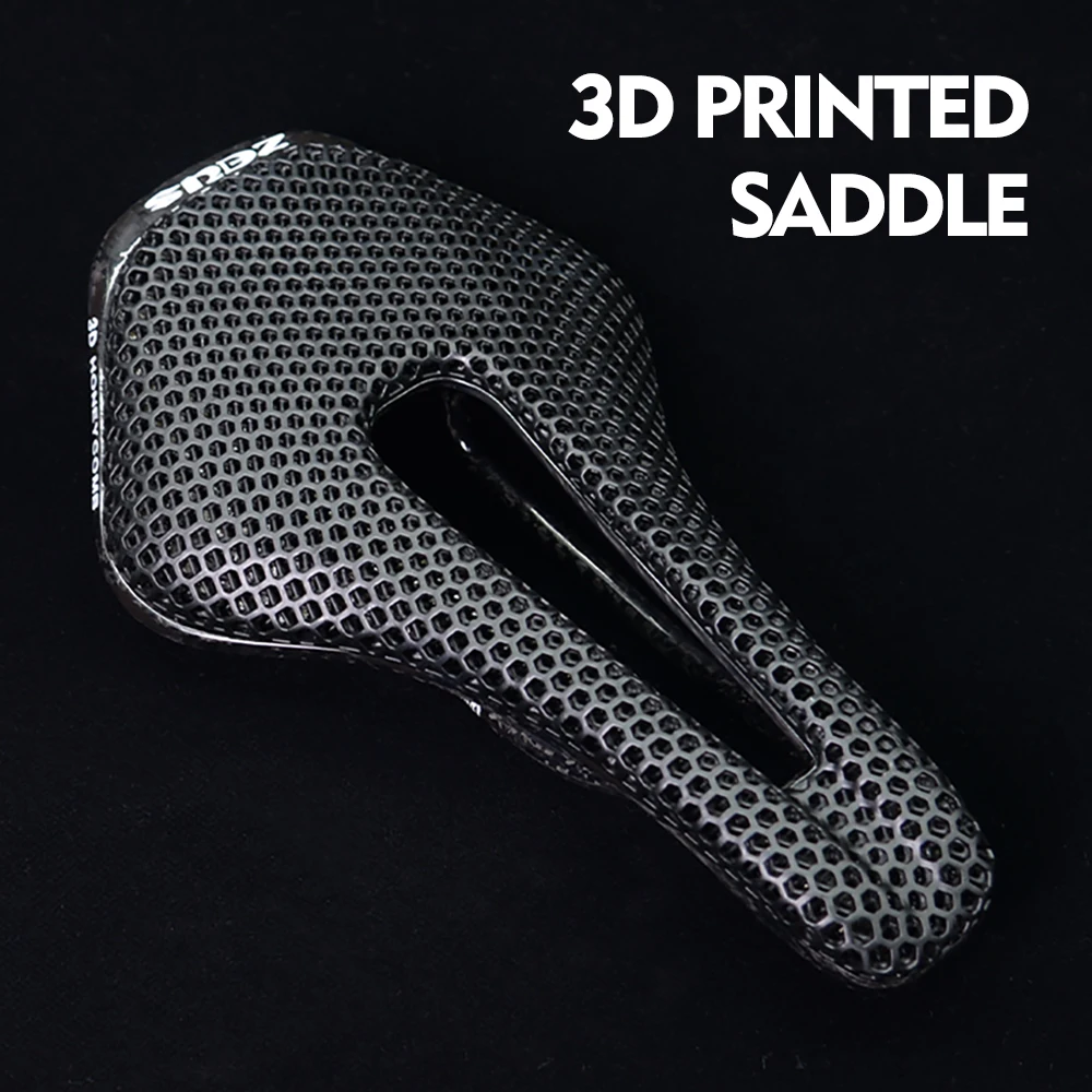 ThinkRider 3D Printed Bike Saddle Carbon Fiber Ultralight Hollow Comfortable Breathable MTB Mountain Road Bicycle Cycling Seat