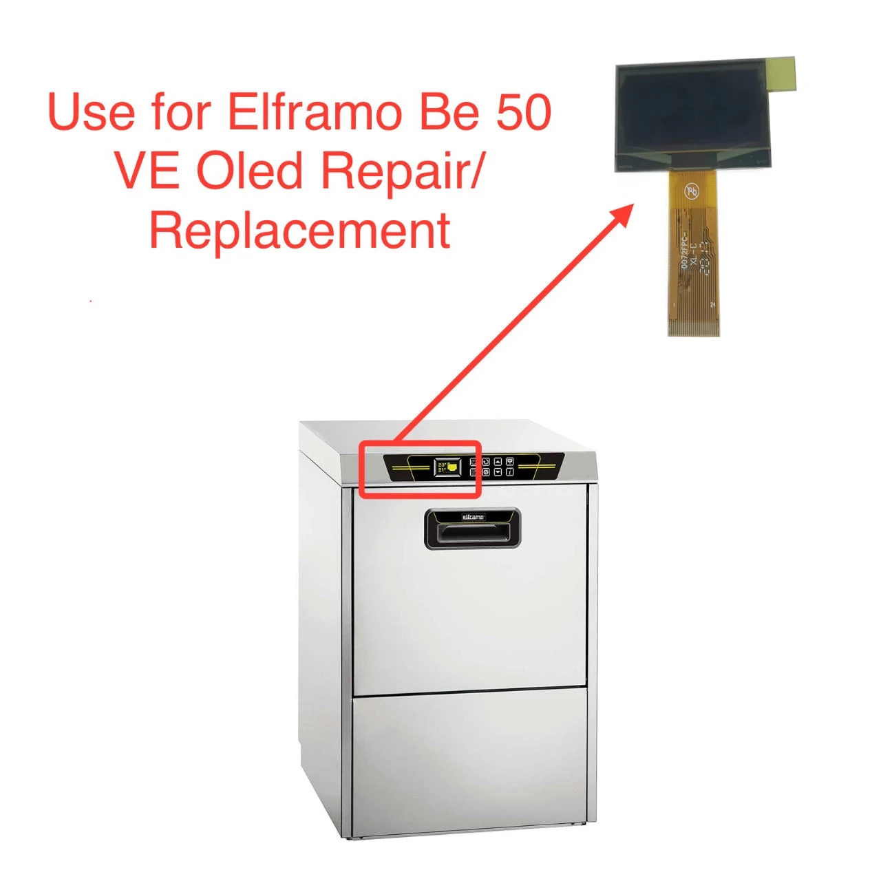 New Screen Oled Lcd Display for Front-loading dishwasher BE50 VE replacement and repair