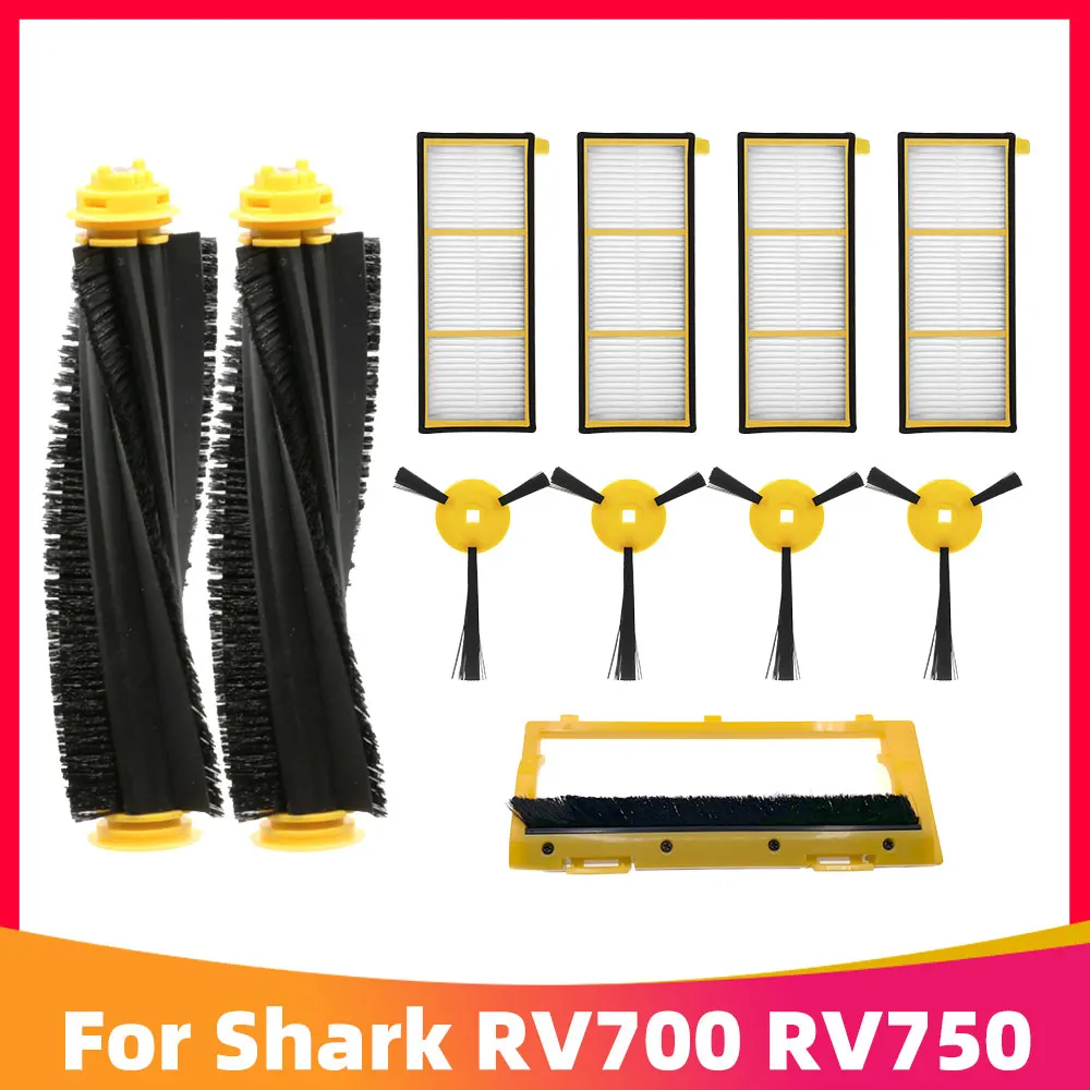 Compatible For Shark ION RV700 RV720 RV750 RV755 Robot Vacuum Replenishment Kit Main Side Brush Hepa Filter Brushroll Door