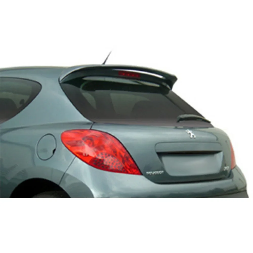 For Peugeot 207 Glass Top Spoiler Fiber Material Rear Roof Spoiler Wing Trunk Lip Car Styling Compatible Tuning Parts