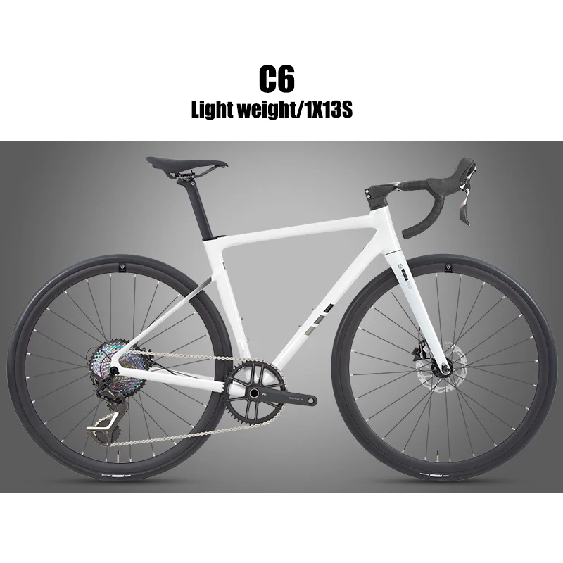 TWITTER C6 Light Weight Aluminum alloy Road Bike 13S Single Speed Full Hydraulic Disc Brake  Racing Bicycle With Carbon Fork