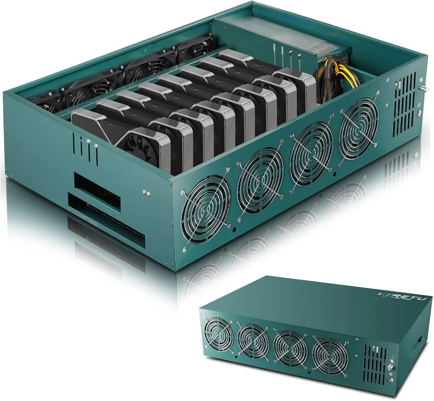 Установка для майнинга 8GPU Полный криптомайнер с Windows10, включая материнскую плату для майнинга 8GPU Блок питания 2000 Вт, процессор, SSD, 4 ГБ оперативной памяти, 8 графических процессоров