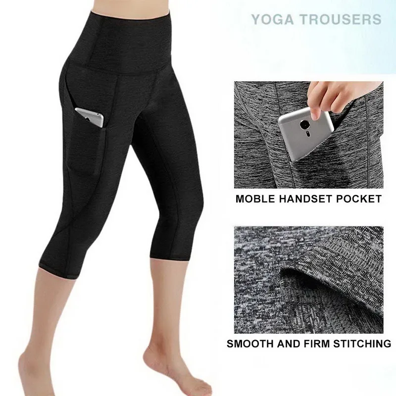 Frauen Mode Sport Leggings Mit Tasche Hohe Taille Push-Up Damen Hosen Fitness Gym Leggings Weibliche Workout Yoga Hosen