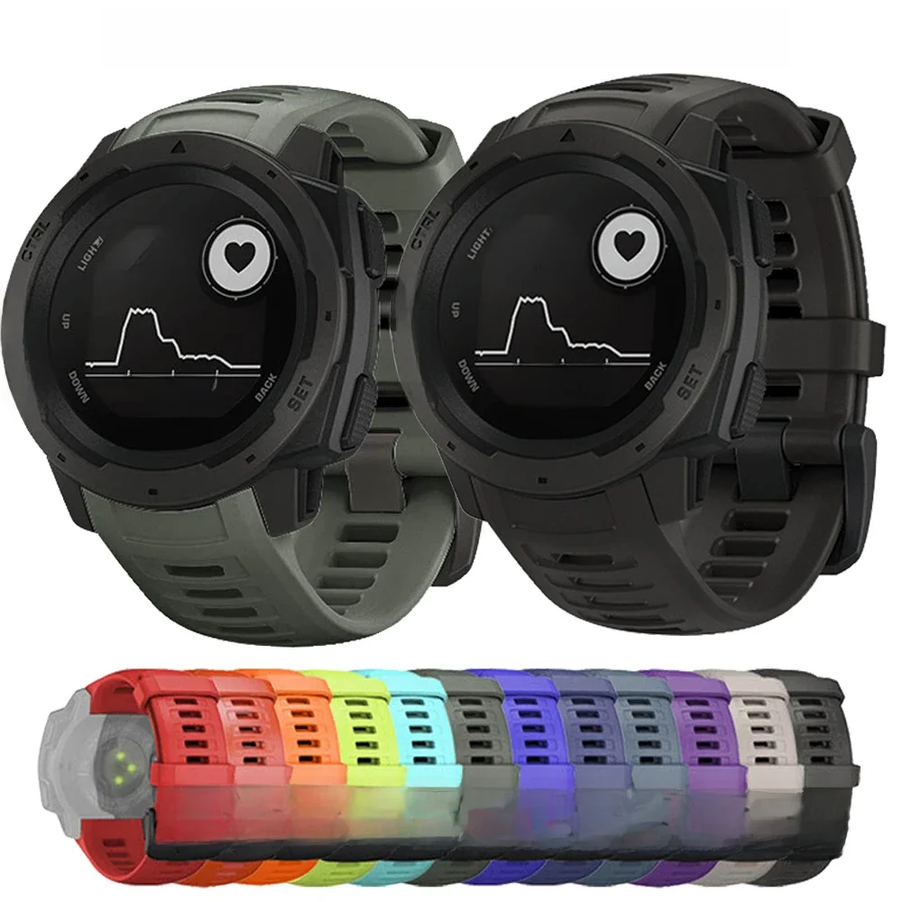 Pasek do inteligentnego zegarka Garmin Instinct 2 pasek do zegarka 22mm silikonowa opaska na nadgarstek do bransoletki Instinct 1/Esports/Solar Band — zdjęcie 2