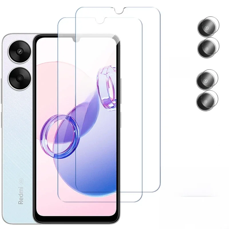 Vidro temperado para Xiaomi Redmi, Camera Lens Screen Protector Film, 12, 12C, 5G, 13, 13C, 4in 1