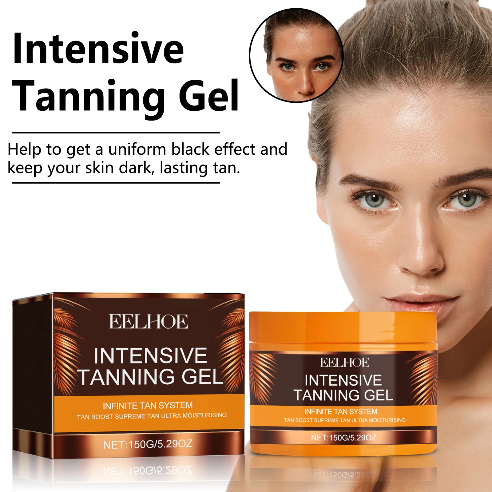 

Eelhoe Blackening Tanning Repairing Gel Beach Sunbathing Aids Sunshine Wheat Bronze Light And Non Greasy