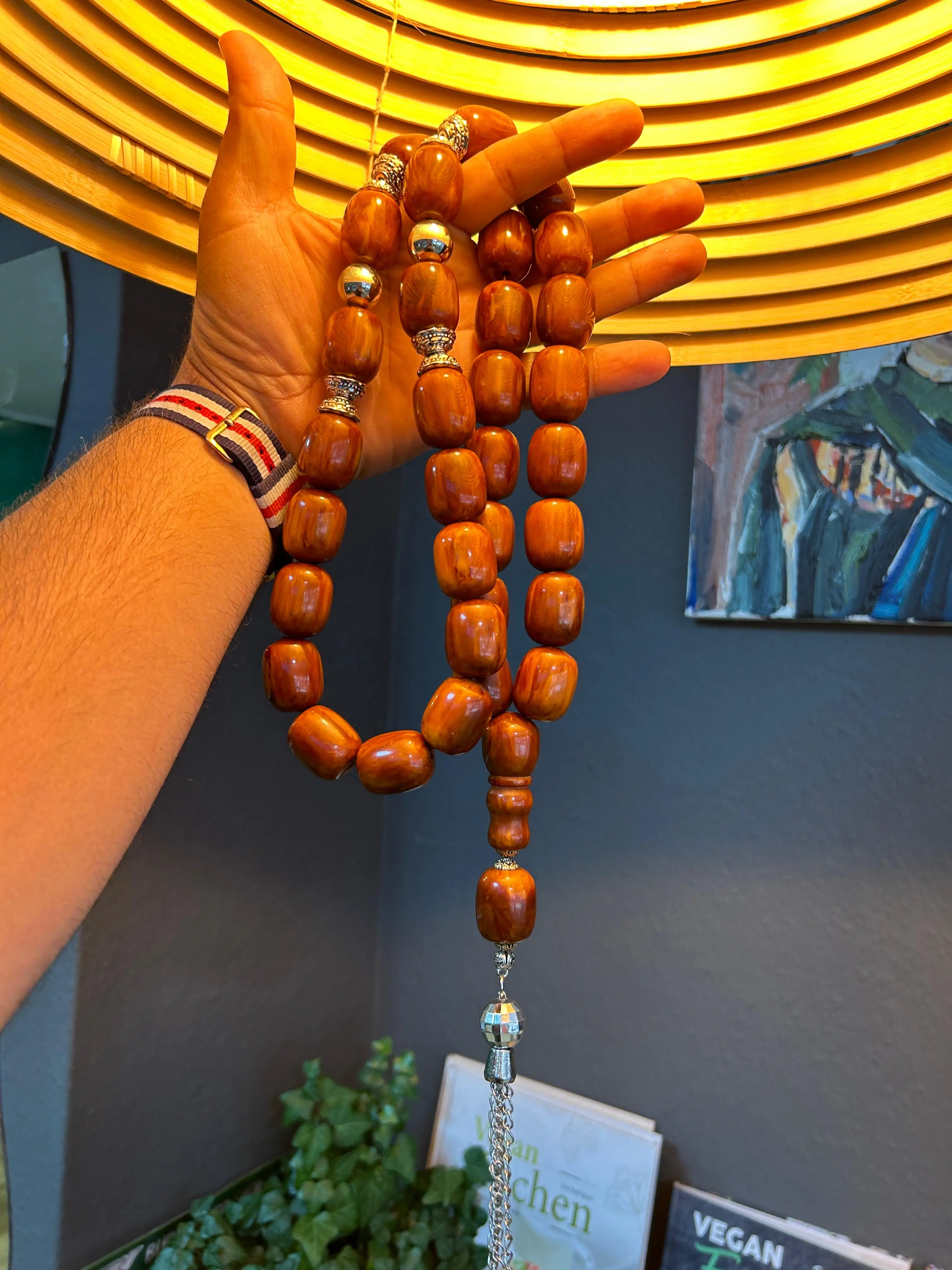 

Bakelite Ottoman Rare Faturan Big German Amber Sandalous Misbaha Prayerbeads Rosary Tasbih Tesbih İslam Subha T44