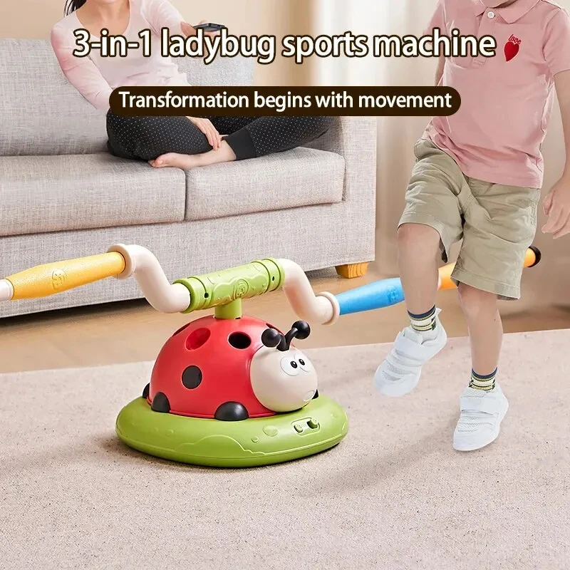 

Ladybug Multifunction Exercise Machine Rocket Launcher Ferrule Jump Somatosensory Training Toy Indoor Outdoor Sport Equipment