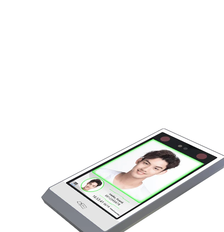 Wifi Dynamic Gezicht Biometrische Toegangscontrole Systeem Rfid Aanwezigheid Machine 7 Inch Ips Full View Hd Screen Zinklegering Body