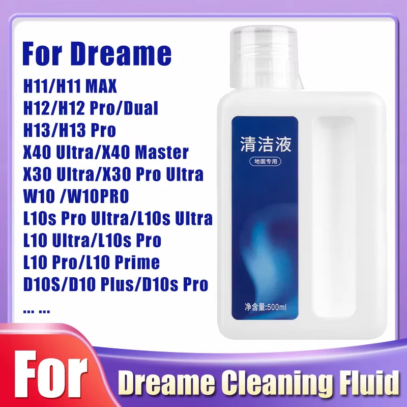 Liquid For Dreame X40 Ultra\X30 Ultra\H11/H11 Max/H12/H13/H12 Pro / M12 /W10 Cleaning Fluid Parts Accessories 500ml