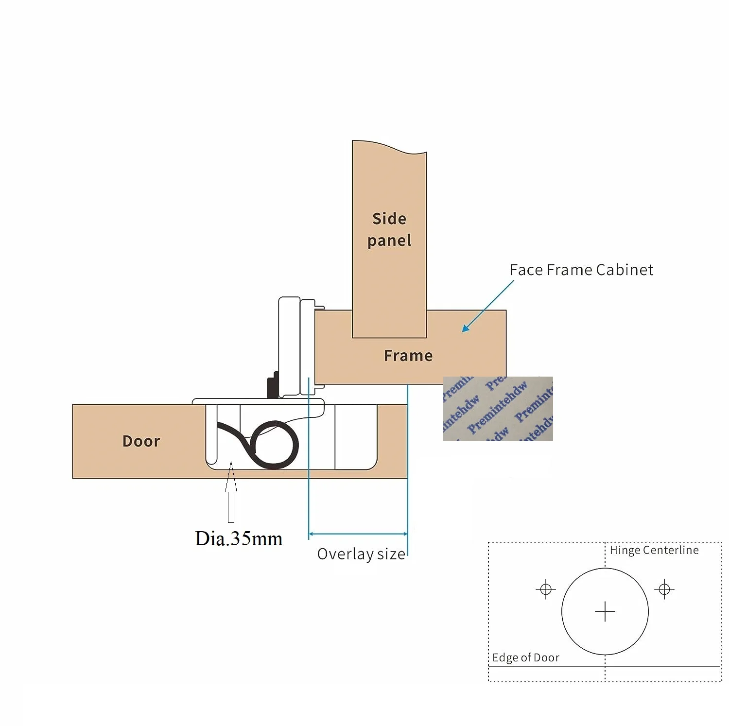 Imagem -04 - American Face Frame Cabinet Hinge Soft Close Dimension Adjustment 10 Pcs