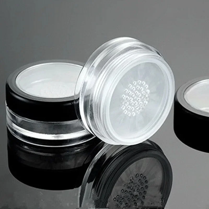 10szt/Lot 10g Czarny przezroczysty kapturek Luźny puder Kompaktowy z siatką i pokrywką PP Pojemnik do pakowania proszku Puste pudełko na ciasto w proszku — zdjęcie 2