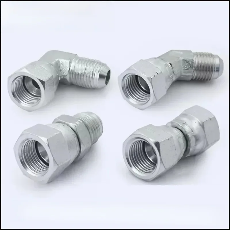 Złączka hydrauliczna kątowa 45 stopni, kolanko, gwint NPT 7/16 9/16 3/4 7/8, adapter z gwintem wewnętrznym i zewnętrznym. — zdjęcie 2