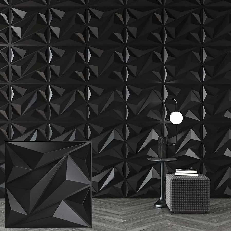 KUUJOJO Teksturowany panel ścienny 3D do dekoracji ścian wewnętrznych, odpowiedni do salonu, przedpokoju, sypialni, hotelu, biura, taśmy wyślij — zdjęcie 2