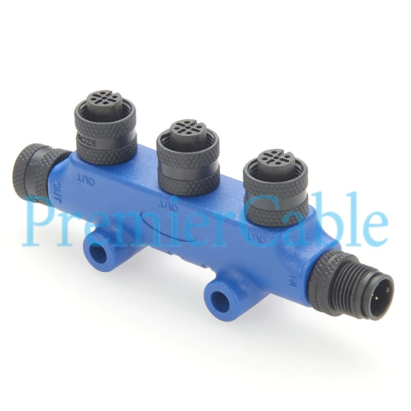 NMEA 2000 N2k 3 Port T-Stecker Marine M12 Gewinde IP67 3-Wege-MultiPort-Backbone-Drop-T-Adapter für Can Bus CANOpen Garmin – Detail 3
